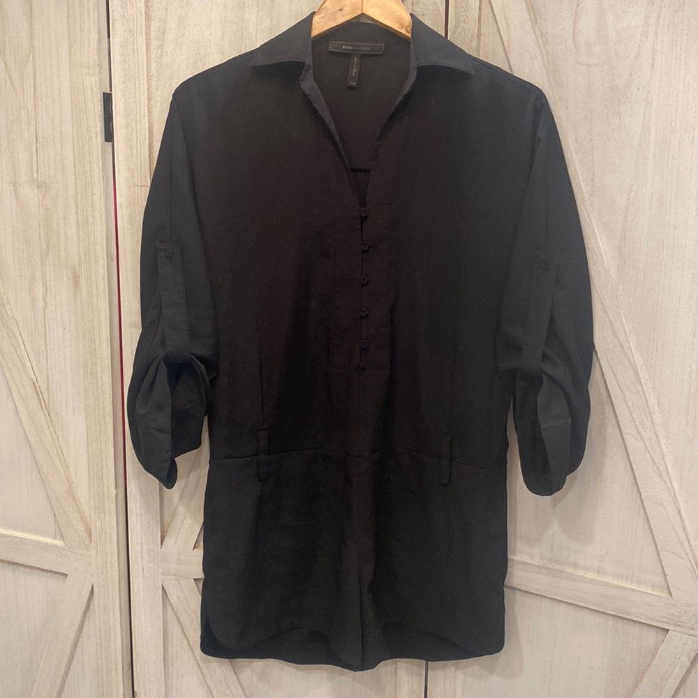 BCBG Black long sleeved romper